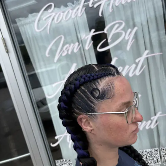 2 braids with weave braided by Tiffany Joy