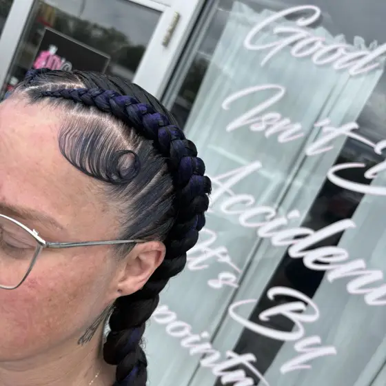 2 braids with weave braided by Tiffany Joy