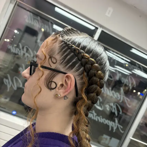 2 braids with weave braided by Tiffany Joy