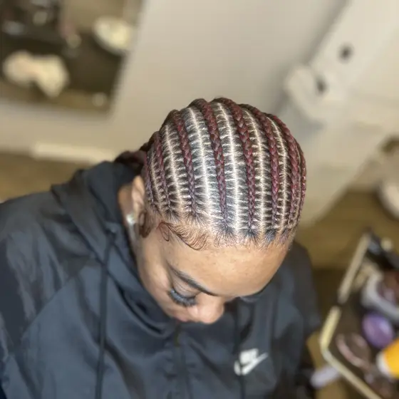 Up to 10 straight back stitch braided by Tiffany Joy