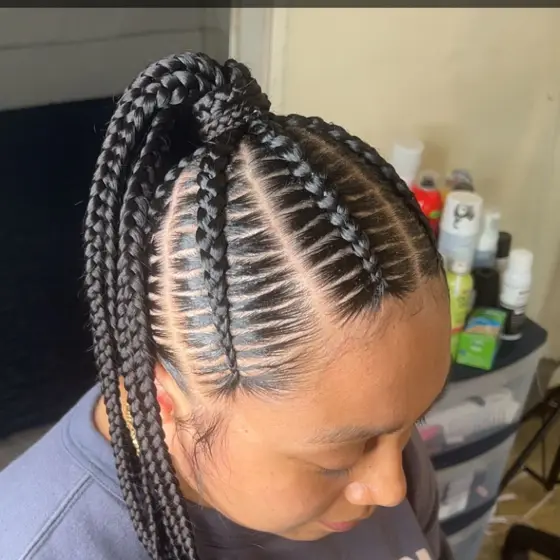 Stitch braid ponytail NO hair added braided by Tiffany Joy