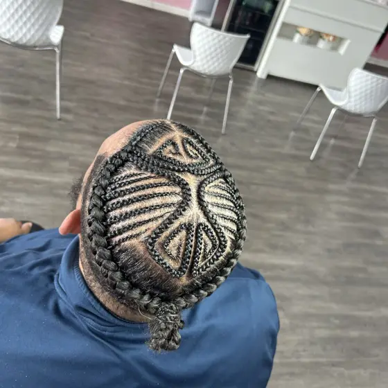 Man bun braids (freestyle) braided by Tiffany Joy