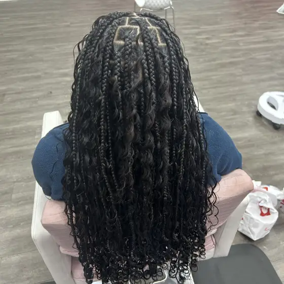 Medium boho knotless using human hair braided by Tiffany Joy