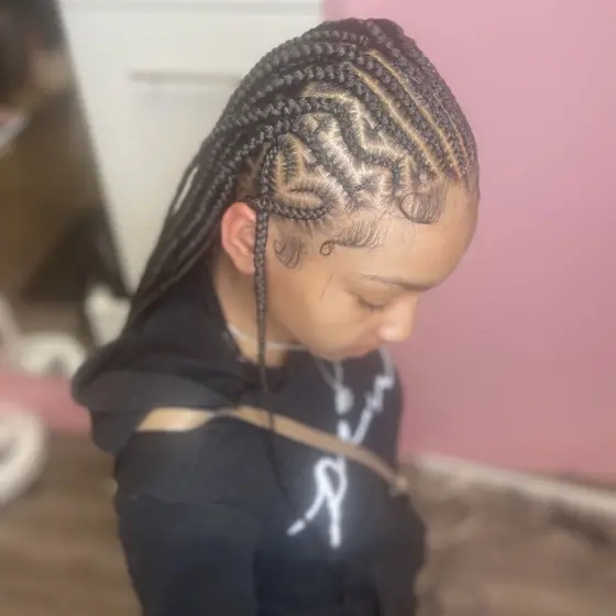 Fulani braids with knotless braided by Tiffany Joy