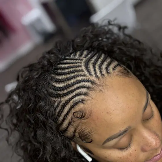 Half head freestyle braids braided by Tiffany Joy