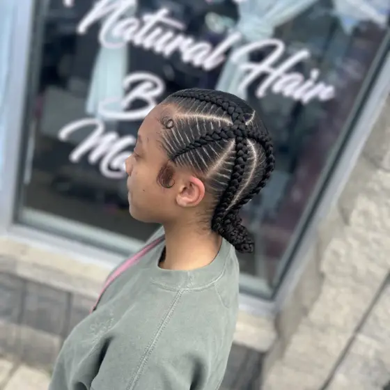 4 stitch braids freestyle braided by Tiffany Joy