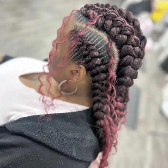 4 butterfly braids braided by Tiffany Joy