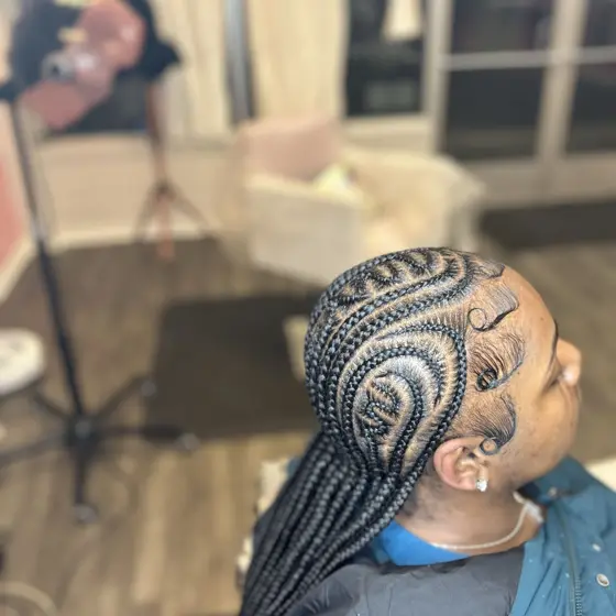 Up to 16 freestyle stitch braided by Tiffany Joy