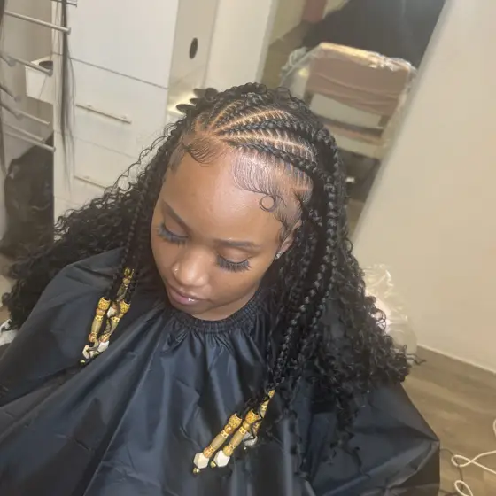 Up to 8 stitch braids and quick weave braided by Tiffany Joy