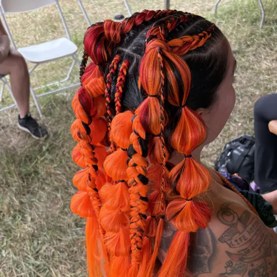 Dragon braids with bubbles braided by Tiffany Joy