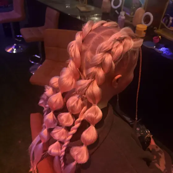 Dragon braids with bubbles braided by Tiffany Joy