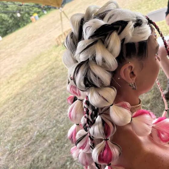 Dragon braids with bubbles braided by Tiffany Joy