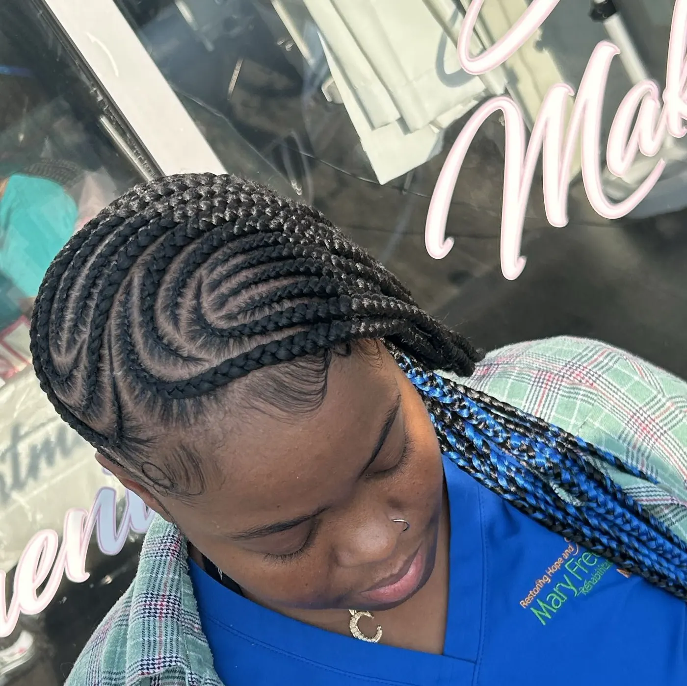 Stitch braids with a side design